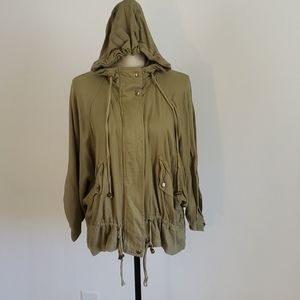 Bar III Khaki Hooded Utility Jacket